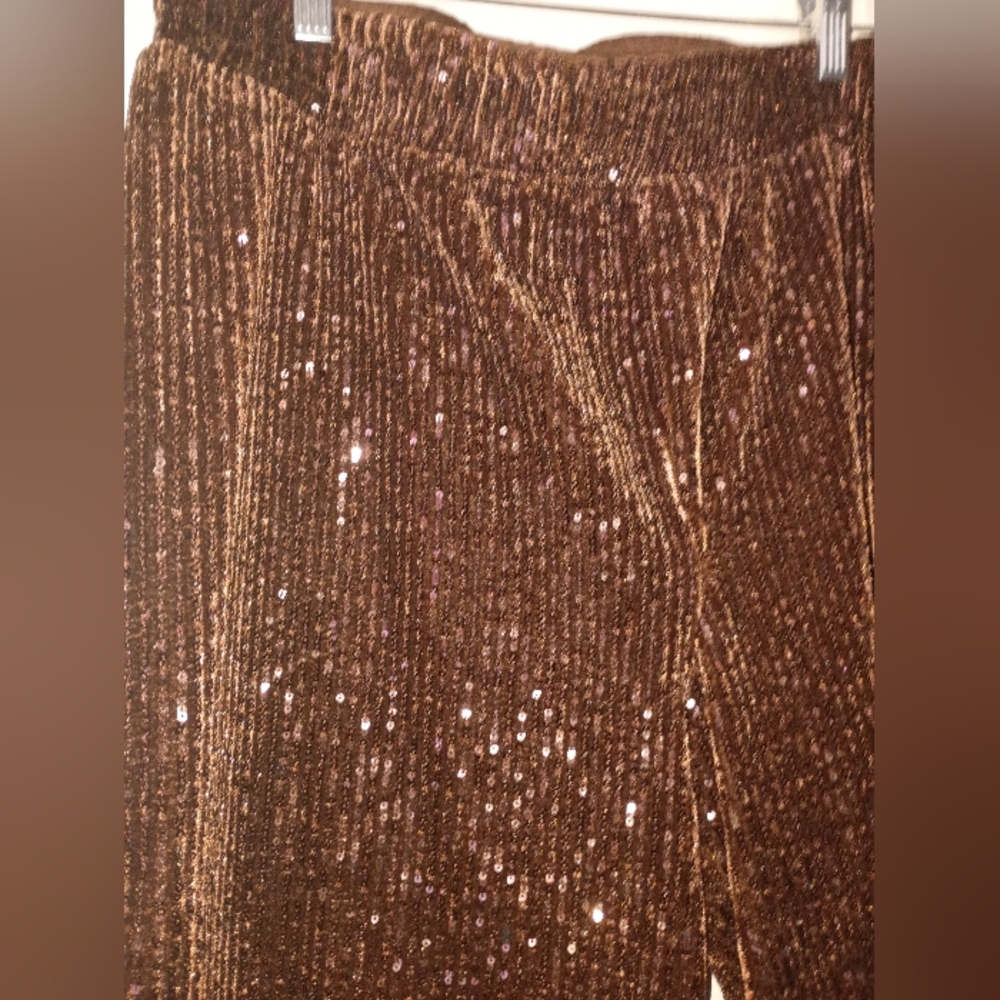 NWT.   Messini sequin pants chocolate   Brown Pants.Size PXl - Picture 4 of 5